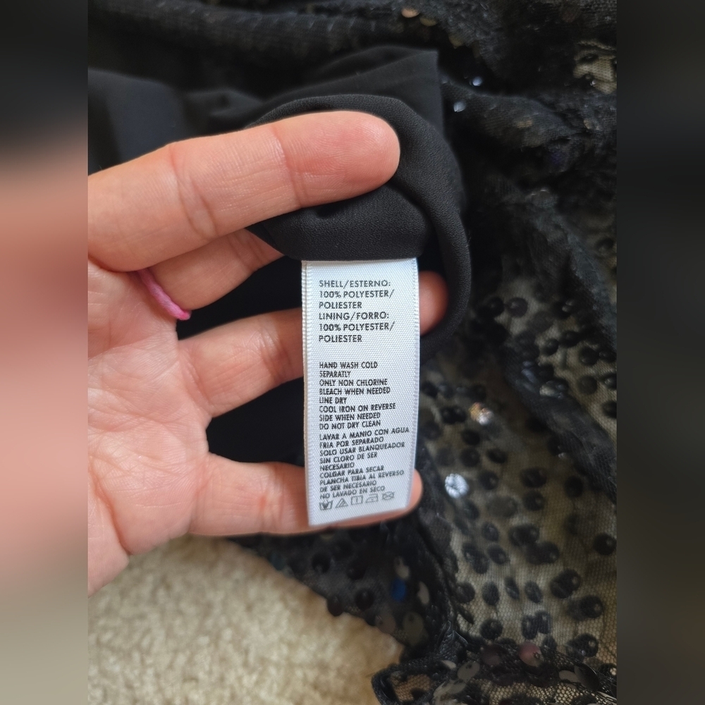 Rebecca Minkoff Black Sequin Embellished Mini Lined Dress - Size XS - Picture 11 of 15